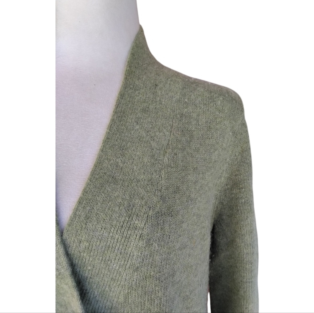 Tweeds Sage Green Single Button Wool Angora Blend Cardigan Size Large - Picture 3 of 8